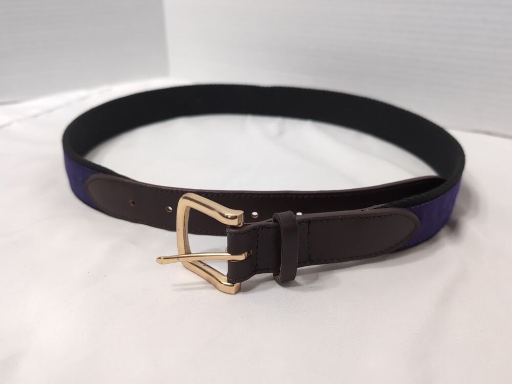 JAMES MADISON UNIVERSITY JMU Belt SZ 34 Purple and Leather Dukes Mens